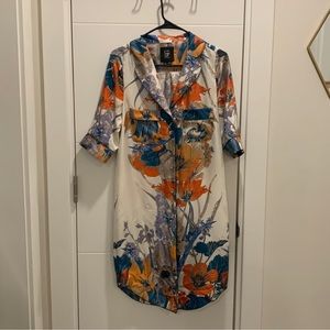 Coop Barney’s New York Silk Floral Shirt Dress